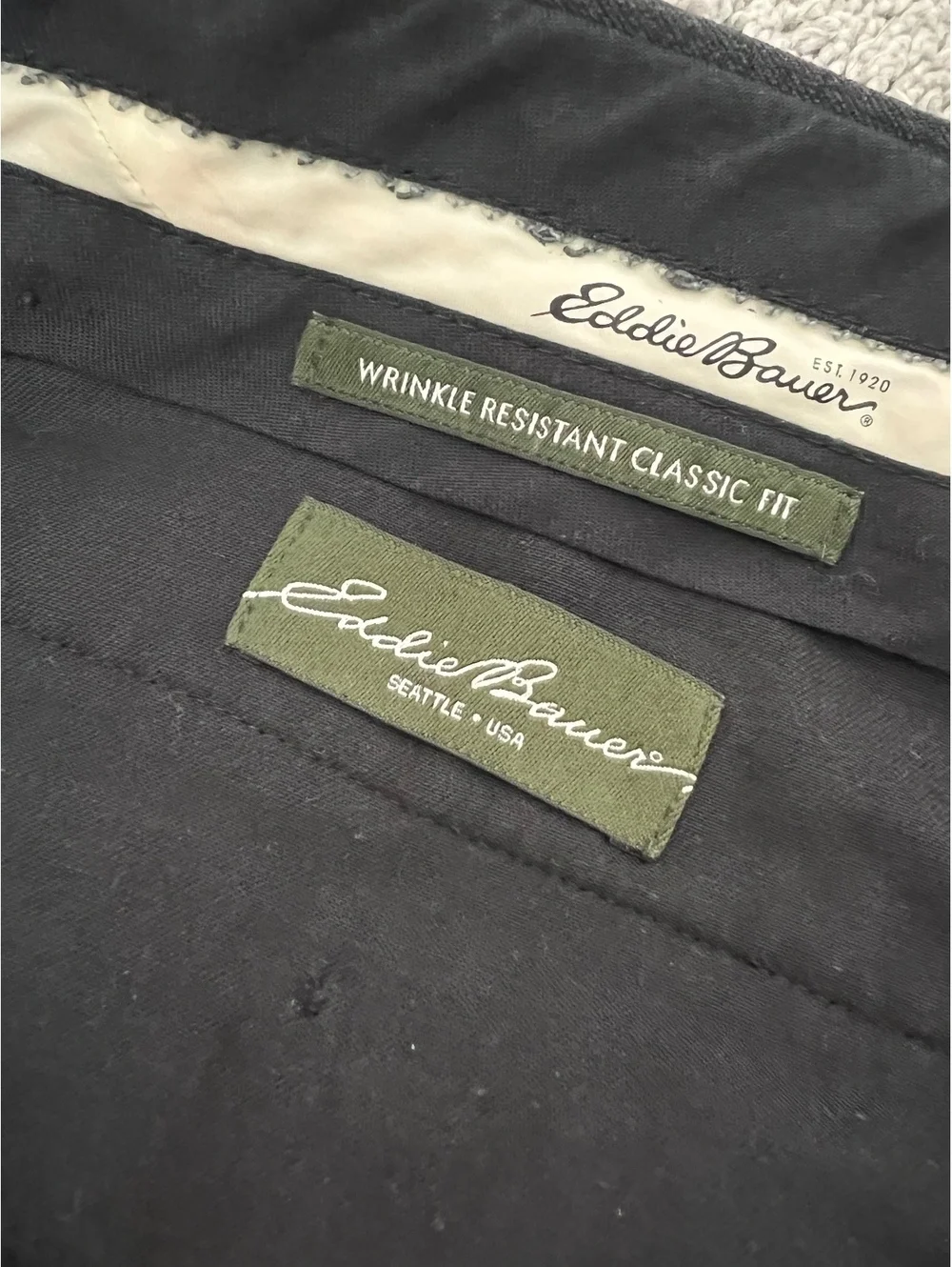 Eddie Bauer Wrinkle Resistant Classic Fit Dress Pants Gray Men’s 34x31